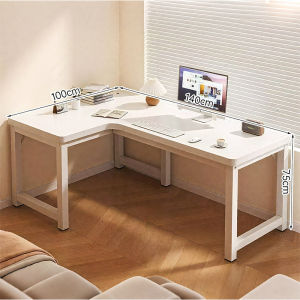 Meja Gaming Karbon Serat Meja Komputer Shaped L Meja Kantor Serbaguna Meja Kerja Minimalis L shaped Desk