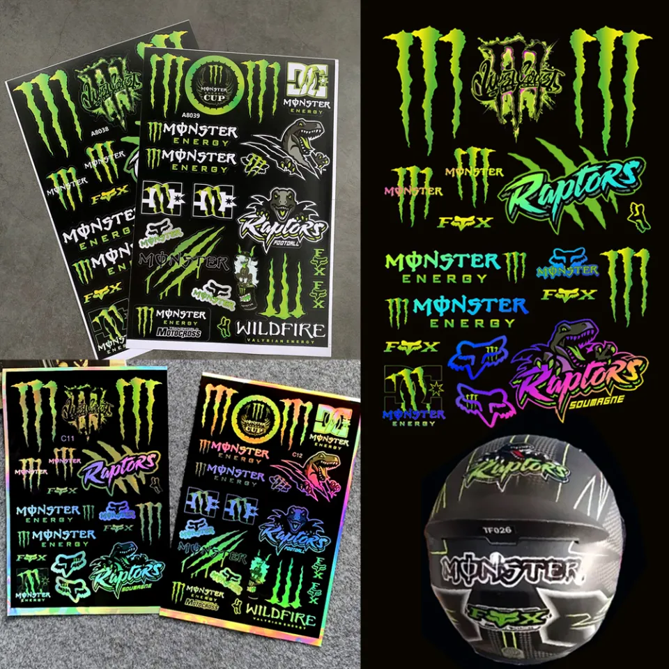 Monster energy hot sale helmet decals