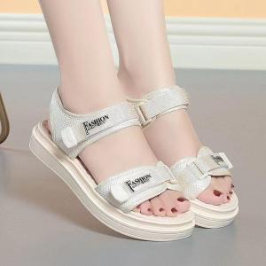 Free Shipping Velcro Roman Beach Sandals For Women 2026 Summer New Style With Massage Insole Non-Slip Soft Sole And Thick Platform
