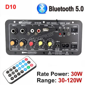 Woopker 300W Bluetooth Audio Amplifier Board D100 Subwoofer Dual Microphone AMP Module 12V 24V 220V Medie Player