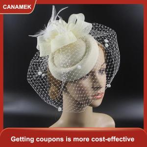 【CANAMEK】 Lông Mạng Che Mặt Headband với ren hoa phụ nữ thanh lịch hat mũ nón hairpinshấp dẫn đám cưới bên tóc Clip