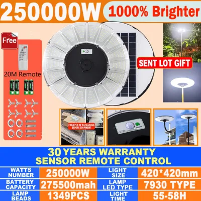 [Free shipping]UFO RGB Solar Street Light Outdoor Waterproof IP67 LED 100000W 200000W 300000W 380000W 500000W Solar Light Spotlight Outdoor Lamp Motion Sensor Automatic Lighting With Pole