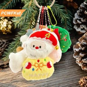 【PCWFKef】 Đáng yêu Giáng sinh nhồi Búp bê đồ chơi ba lô mặt dây chuyền phụ kiện Quà Tặng Kawaii phim hoạt hình sang trọng Santa Claus cây Giáng sinh Keychain