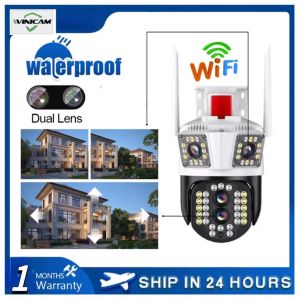 Techvortex V380 Dual Lens Wireless WiFi /4G Camera CCTV 4K HD PTZ Automatic Tracking IP Camera Full Color Night Vision Mobile Detection Voice Intercom Mobile Alarm Camera Outdoor waterproof  V35