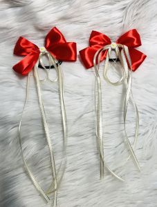 Sét 02 cái buộc tóc nơ cho bé. KT 6x20cm. Nhật thiết kê theo yêu cầu của khách