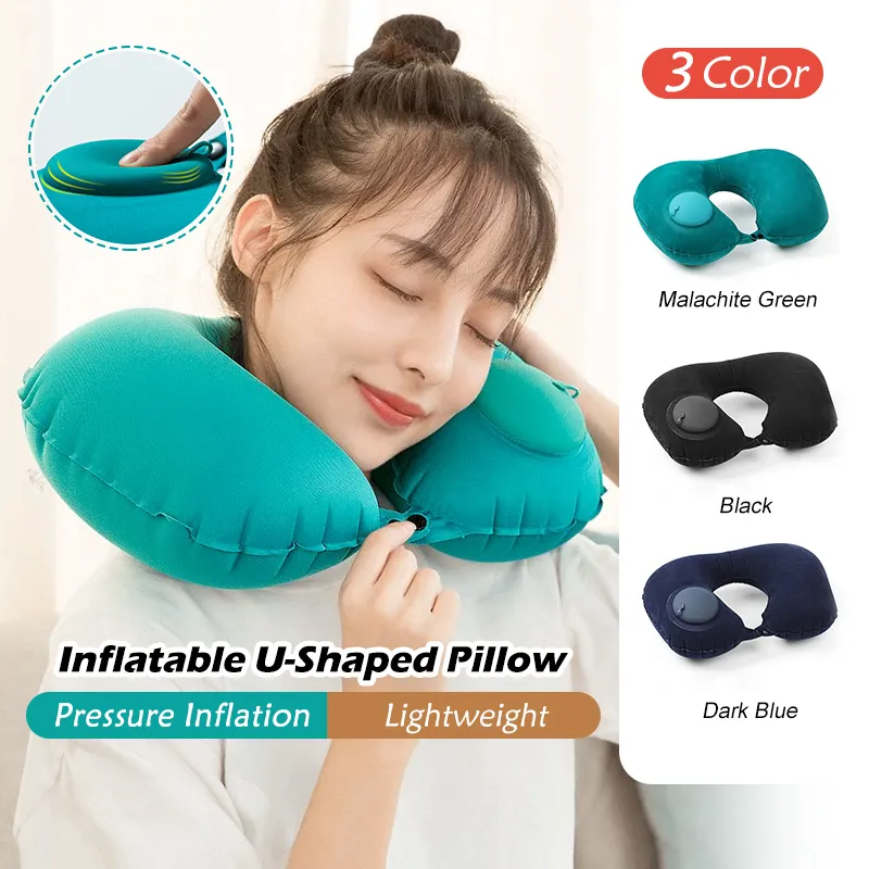 Inflatable Travel Pillow U-Shaped Neck Pillow with Automatic