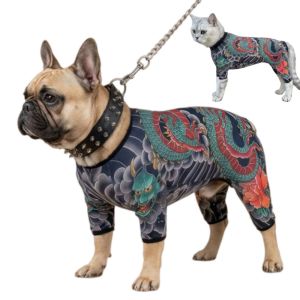 ALLUCK Four Seasons Pet Tattoo Vest Lifelike Funny Dog Cat Tattoo Jacket Creativity Cool Pet Clothes For Pet S To 6XL