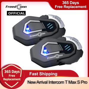 New FreedConn Motorcycle Helmet Headset Intercom Bluetooth Music FM Waterproof Moto Helmet Headphones Intercomunicators Earphone