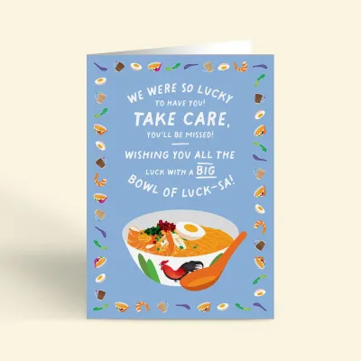 Singapore Souvenir Greeting Card – A4 SIZE (Farewell / Goodbye / Good Luck / All The Best) Cheers / Kopi / Teh
