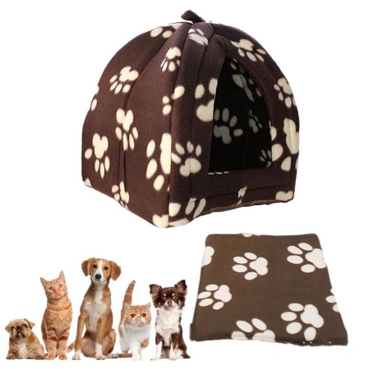 Soft Fleece Pet Hut cat litter Dog kennel Cute Puppy Rabbit Bed