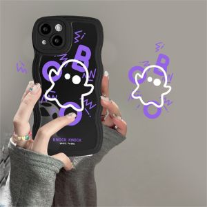 (Lokal Ready) Xinyu Casing hp Realme C53 C51 C55 C33 C35 C31 C30 C30s C21Y C25Y C11 2021 C20 C15 C25 C17 C12 C3 Realme 10 9i 8i 7 Pro Realme 5 Pro 5i 5S 6i Narzo 50A Prime Kartun Lucu Imut Ghost Little Monster Lembut Bergelombang Tepi Sarung Soft Case