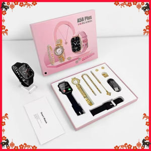 Smart Watch Stylish Ladies Gift Set: A58 Plus Smart Watch with Interchangeable Jewelry Jam Tangan Pintar Hadiah Wanita B