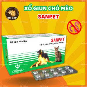 Sản phẩm xổ (tẩy) sán dây sán lá giun tròn cho chó mèo - SanPet
