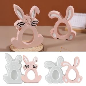 GIORGIONE Heat Resistant Easter Rabbit Molds Flexible Non-stick Silicone Bunny Mold Crafting Molds DIY Crafts Candle Making Mold Holiday Party