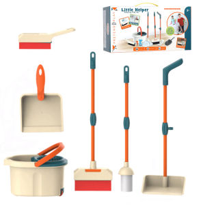 Children Sweeping Toy Broom Mop Cleaner Dustpan Set Simulation Play House Cleaning