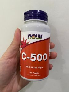 Now Foods Vitamin C Vit C 500 mg C-500 With Rose Hips BPOM 100 Tablets