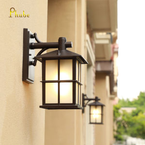 Phube Lighting Outdoor Wall Lantern Exterior Waterproof Wall Sconce Light Fixture Black Anti-Rust Mount Light with Clear Glass E27 Base Wall Lamp