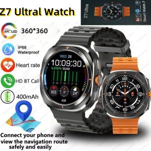 2024 Z7 Ultral Galaxy Watch 7 Ultra AMOLED 360*360 HD Screen Men Women IP68 Smart Watch GPS Compass Outdoor Sports Watch Heart Rate Health Fitness SOS