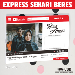 [50pcs - YOUTUBE] KARTU UNDANGAN PERNIKAHAN / KHITANAN MEDOS UNIK TEBAL DAN MURAH (RCU 03)