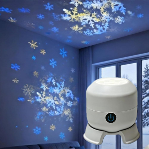 HLINKEY 2PCS Portable LED Ocean Projector Light USB Night Lamp 360° Rotating Water Wave Atmosphere Light Battery Powered for Bedroom Living Room Game Decor