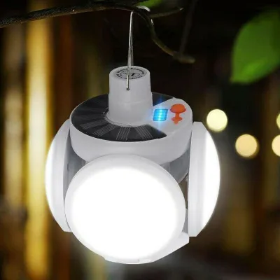 Đèn Led Năng Lượng Mặt Trời Tích Điện 4 Cánh Có Thể Đóng Mở 2029 - Đèn Năng Lượng Mặt Trời 4 Chế Độ Sáng