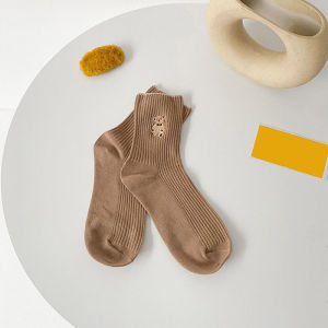 【♡Lovely girls house♡】Girls Cartoon Cotton Socks Bear in the Tube Japanese Ins Womens Socks