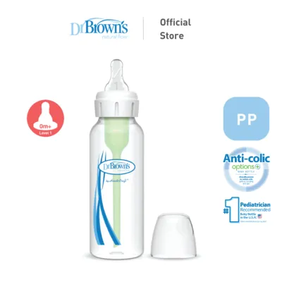 Dr. Brown’s Anti-Colic Options+ PP Narrow Neck 8oz/250ml Bottle 1 Bottle Level 1 Teat