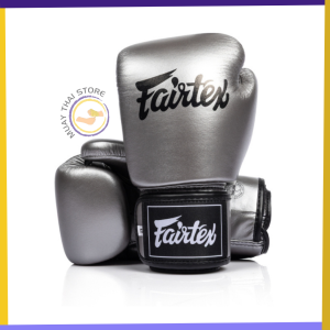 Fairtex BGV1C-PLUS Gun Metallic Microfiber Muay Thai Boxing Gloves