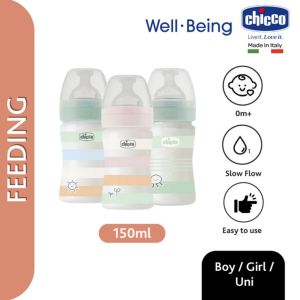 Chicco Nursing Feeding Botlee Well-Being PP 150ML 250ML Untuk 0m+ 2m+ Anti Colic BPA Free