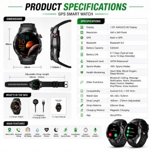 WATCH GT 6 Series Smartwatch GPS Chip l 3ATM l Up to 21-Day Battery Life | Advanced Outdoor Sports l ECG Analysis