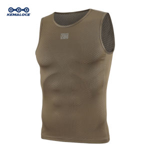 KEMALOCE Cycling Base Layer Men Sleevess Breathable White&Black&Blue Mesh Sleevess Vest Quick Dry Summer Sports&Run Undershirts