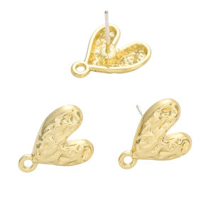 2Pcs Alloy Heart Special-shaped Earrings Setting Connectors Earring Base DIY Jewelry Making Findings