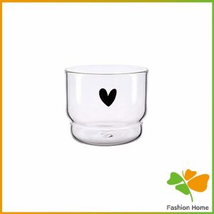 FASHION ถ้วยนม  ใส่เครื่องดื่มเย็น ๆ ถ้วยแก้วกาแฟ ใส่น้ำผลไม้ สกรีนภาพน่ารัก Glass Cup