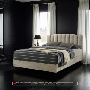 I HOME NOIR Queen King Divan Bed Frame Murah Velvet Fabric Luxury Solid Wood