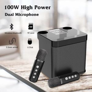 Panasoni C Smart Mini Karaoke System with 3D Stereo Sound RGB Light and Dual Wireless Microphones