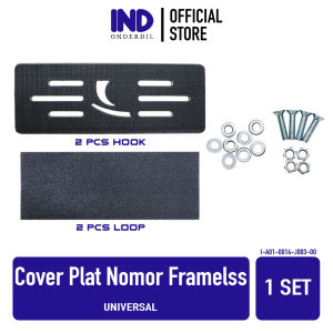 Cover Plat Nomor Plastik Motor Universal Honda-Yamaha-Suzuki Bebek-Matic Polos Hitam Frameless Tanpa Frame Pinggiran Tatakan-Dudukan Pelat No-Nomer 1 Set Depan Belakang
