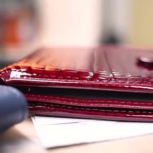 Womens Alligator-Print Leather Wallet – Slim Zip Coin Purse with ID Window Credit Card Slots & RFID Protection – Luxury Clutch Bag for Women