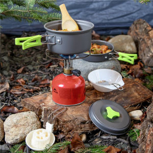 Peralatan Masak Panci Mangkuk Sendok Sup Nasi Pan Cover Cooking Set Camping Outdoor 7 PCS AstaGear - 7RHAOXBK