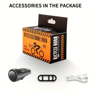MTB Bike Horn Loud Rechargeable Warning Anti-theft 120 Decibels Bicycle Horn Waterproof Accessories
