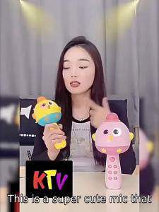 Cute Children Wireless Microphone Music Bluetooth Karaoke Musical Toys Rechargeable Handheld Children Singing Machine2026