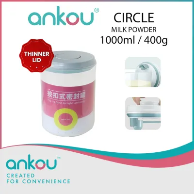 Ankou Airtight 1 Touch Button Clear Container With Scoop and Holder 1000ml (Circle)