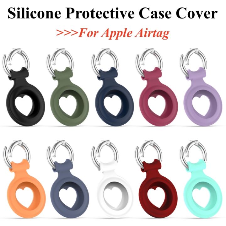 Silicone Apple Airtag Protective Case Cover Portable Keychain Tracking Bumper Shell Anti-drop Casing For Airtags