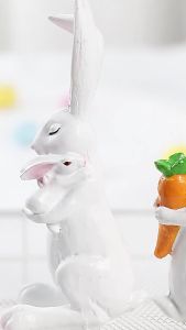 AU New Product   Easter decorations  INS Cute mother and baby rabbit resin figurine   Home Decoration Gifts