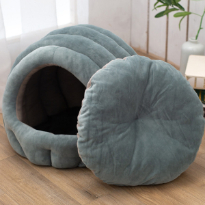 Lovinland Cat Nest Cute Home Warm and Soft Plush Cat Bed With Cushion Cartoon Caterpillar Design Thickened for Warmth Foldable for Easy Storage Suitable for Cats Puppy