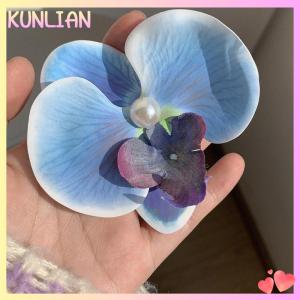 [KUNLIAN] Hàn Quốc Ngọt Ngào Phong Lan Tóc Clip Cho Người Phụ Nữ Nhân Tạo Hoa Kẹp Tóc Barrettes Clip Wedding Party Mũ Nón Phụ Kiện Quà Tặng