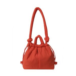 SG RumahHome® Women Cloud Shoulder Bag Large Capacity Nylon Backpack Down Filled Cotton Fashion Bag Handbag Fashion