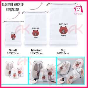 TRAVEL POUCH ORGANIZER BAG / TAS SERUT MAKE UP KOSMETIK MOTIF ANTI AIR SERBAGUNA