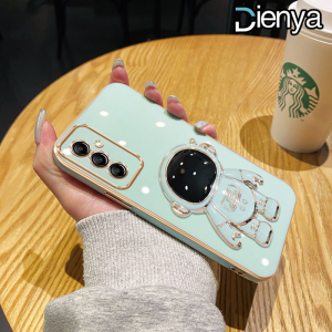 DIENYA Casing Ponsel untuk Samsung A14 5G A34 5G A54 5G A23 5G A13 5G M23 5G F23 5G F13 M13 A04s Case pola astronot dudukan hp Softcase desain baru Plating lipat Casing lensa kamera Kesing