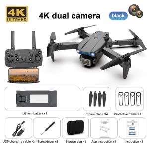 OKKFINE Single/Dual Mini Drone WiFi FPV Wide-Angle 4K HD Camera HD Altitude Hold Foldable Quadcopter E88 E99 Kids Adults Gift Toy