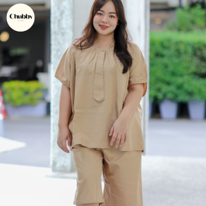 ChubbyDIARY ชุดนอน ผู้หญิง สาวอวบ ชุดนอนไซส์ใหญ่ ชุดนอนใส่สบายสำหรับสายอวบ ผ้า คอตต้อน ผ้าหนา อยู่ทรง ระบายอากาศได้ดี รอบ อก  60"